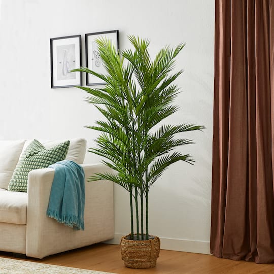 Glitzhome® 5ft. Potted Faux Palm Tree